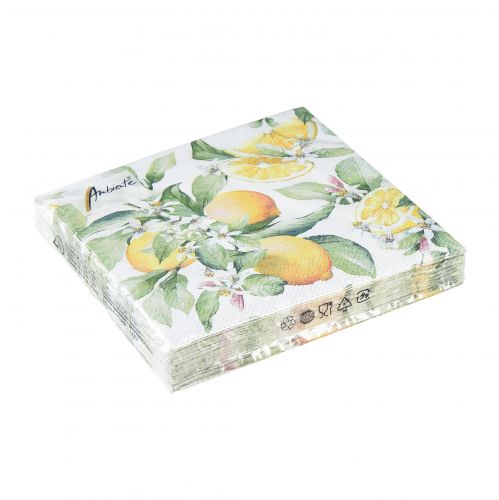Floristik24 Tovaglioli decorazione tavola estiva decoro limone 25x25 cm 20 pz