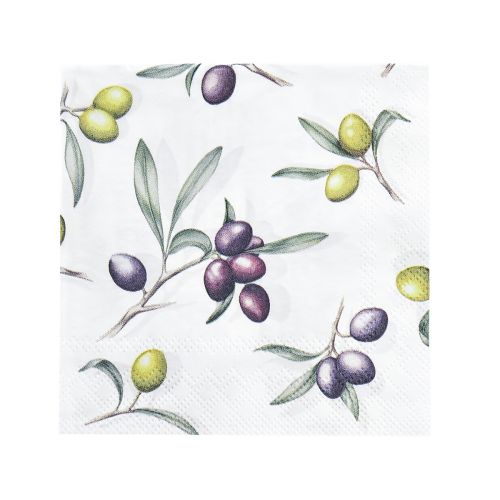 Floristik24 Tovaglioli decorazione tavola estiva verde oliva viola 25x25 cm 20 pz