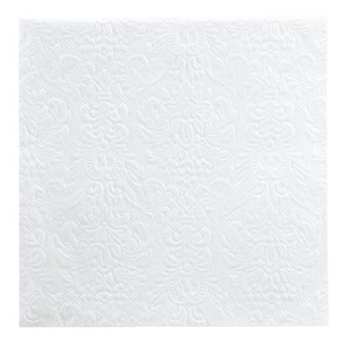 Floristik24 Tovaglioli Decorazione Tavola Bianca Motivo In Rilievo 33x33cm 15pz