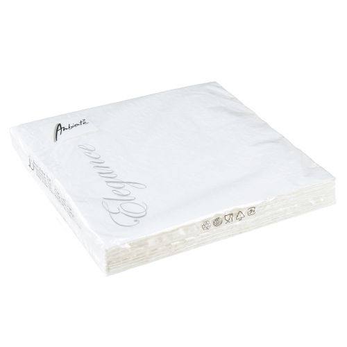 Prodotto Tovaglioli bianchi decorazione da tavola motivo in rilievo 33x33cm 15 pz