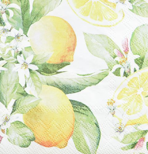 Floristik24 Tovaglioli bianchi con decoro estivo limoni 33x33 cm 20 pz