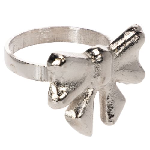 Anello portatovagliolo a forma di fiocco, in metallo, argento lucido, 5 cm, 4 pezzi acquistare | Floristik24.it