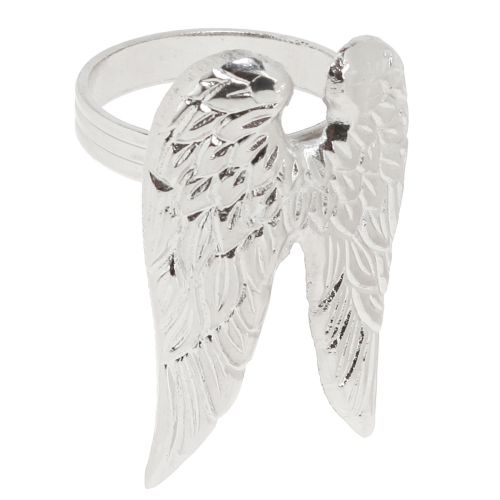 Prodotto Portatovaglioli ali d&#39;angelo decorazione da tavola argento 6,5 cm Ø4 cm 4 pz