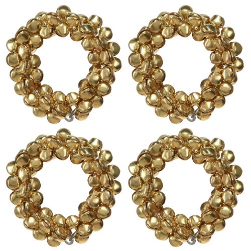 Floristik24 Portatovaglioli campanelli in metallo dorato Ø5cm 8 pz