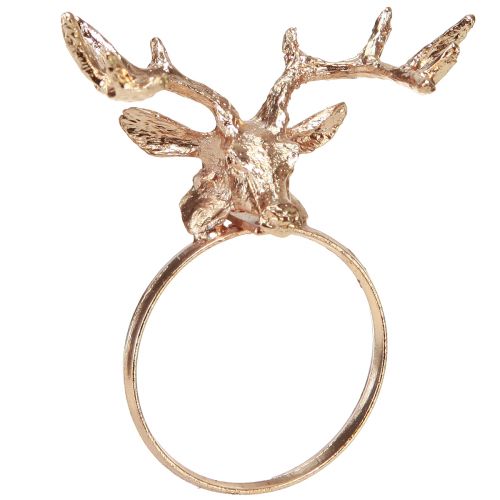 Prodotto Portatovaglioli cervo decorazione da tavola in metallo rosa Ø3,5cm H 6,5cm 4pz