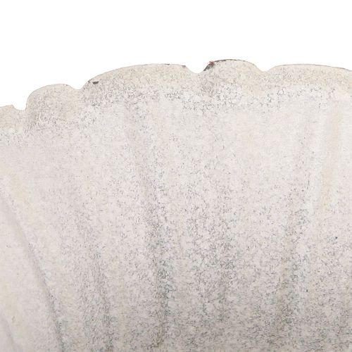 Floristik24 Decorazione Shabby Chic Tazza in Metallo Bianco Ø12cm H12cm