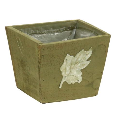 Prodotto Cassetta per piante in legno shabby chic cassetta in legno verde 11×14,5×14 cm