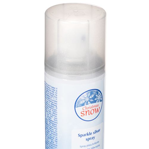 Spray glitterato effetto neve argentato per finestre e decorazioni invernali 150 ml | Floristik24.it