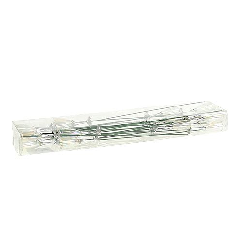 Prodotto Decorazione di Capodanno tappo per calice da champagne argento 7,5 cm L27 cm 12 pezzi
