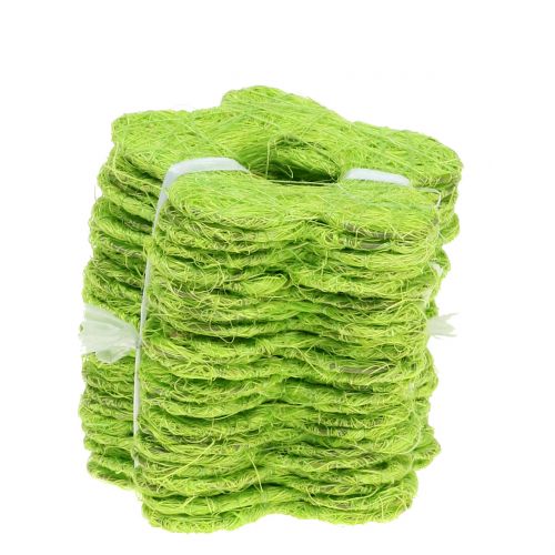Floristik24 Fiore in sisal verde chiaro Ø7,5 cm 25 pz