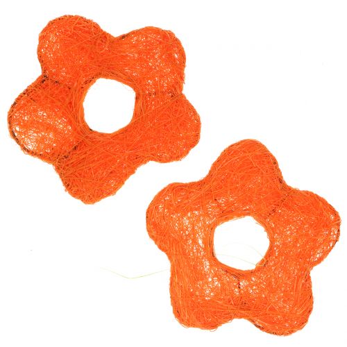 Floristik24 Sisalflower Orange Ø7,5cm 25 pezzi