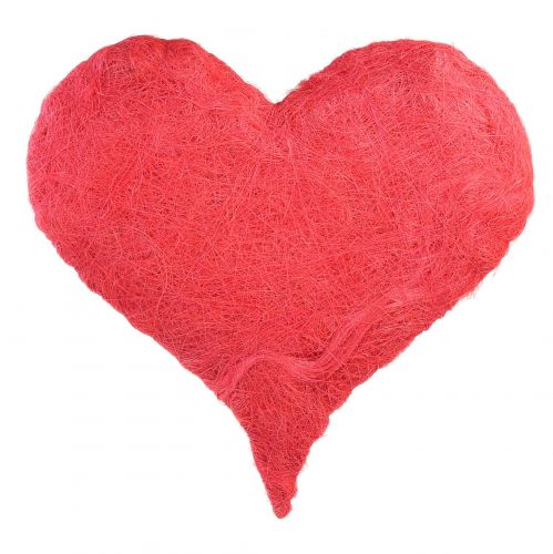 Floristik24 Decorazione cuore con fibre di sisal in cuore di sisal rosa 40x40 cm