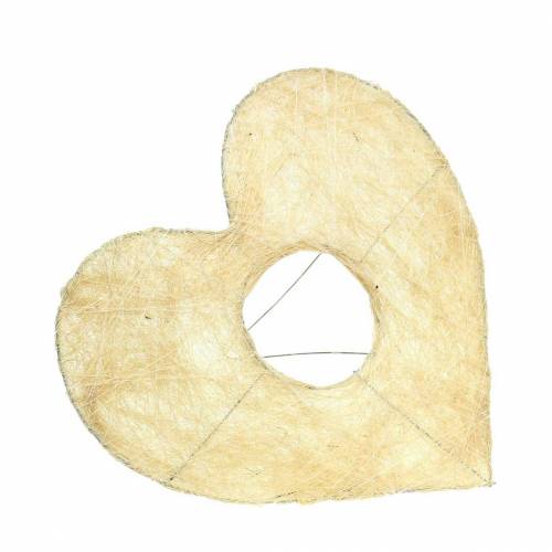 Floristik24 Bracciale in sisal cuore sbiancato 16 cm 10 pz