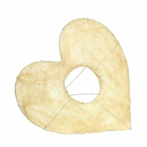 Floristik24 Polsini in sisal Cuore sbiancato 16cm 10p