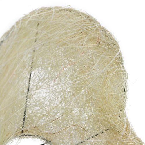Floristik24 Bracciale in sisal cuore 15cm x 19cm sbiancato 1pz