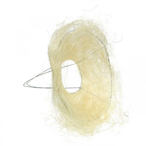 Prodotto Polsino fiore in sisal, bouquet sbiancato Ø20cm 10 pezzi