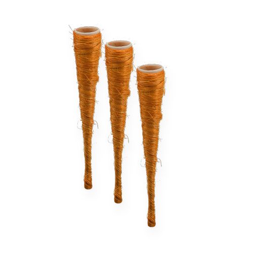 Floristik24 Vaso a punta in sisal arancione Ø1,5 cm L15 cm 20 pezzi