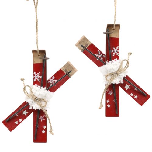 Floristik24 Teschio rosso per appendere l'albero di Natale 13,7 cm x 7 cm 3 pezzi