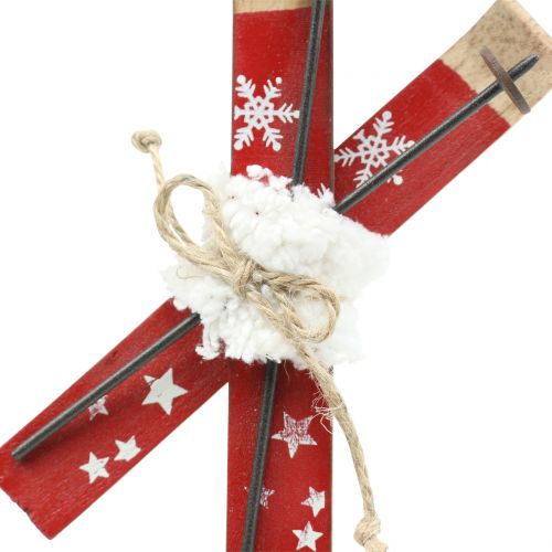 Floristik24 Teschio rosso per appendere l'albero di Natale 13,7 cm x 7 cm 3 pezzi