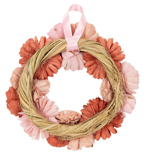 Prodotto Ghirlanda floreale da appendere con fiori rosa per una decorazione elegante del soggiorno, 25 cm