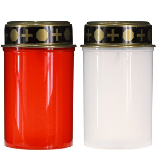 Prodotto Luci solari per tomba a LED in rosso bianco oro Ø6,5cm H12cm