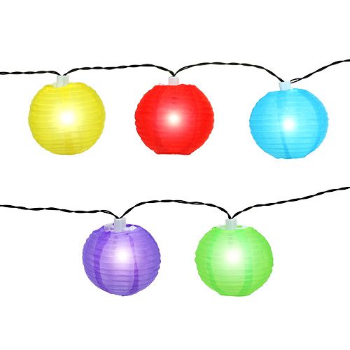 Prodotto Catena lanterna solare LED colorato 4,5 m 10 lampadine bianco freddo