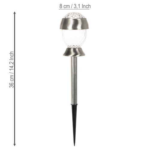 Lampade solari a forma di sfera con picchetto per giardino, set da 4 pezzi, 36 cm | Floristik24.it