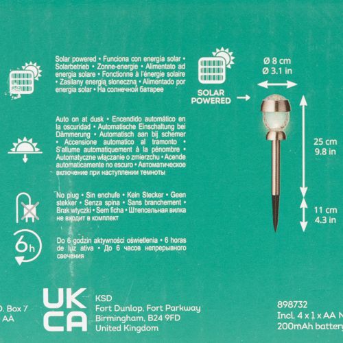 Lampade solari a forma di sfera con picchetto per giardino, set da 4 pezzi, 36 cm | Floristik24.it