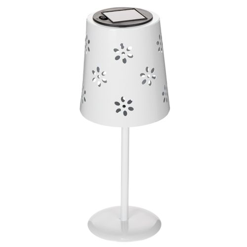 Lampada da tavolo solare con motivo floreale per l'illuminazione di balconi, terrazze o giardini, 28 cm