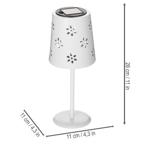 Prodotto Lampada da tavolo solare con motivo floreale per l'illuminazione di balconi, terrazze o giardini, 28 cm