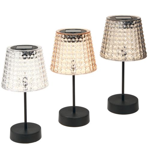 Lampade da tavolo solari LED con timer marrone chiaro H25cm 3 pezzi