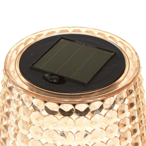 Floristik24 Lampade da tavolo solari LED con timer marrone chiaro H25cm 3 pezzi