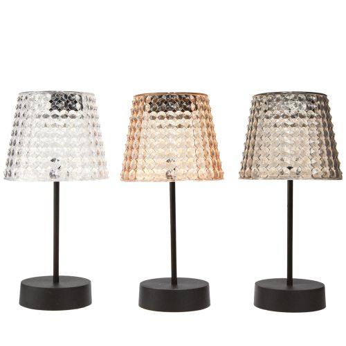 Floristik24 Lampade da tavolo solari LED con timer marrone chiaro H25cm 3 pezzi