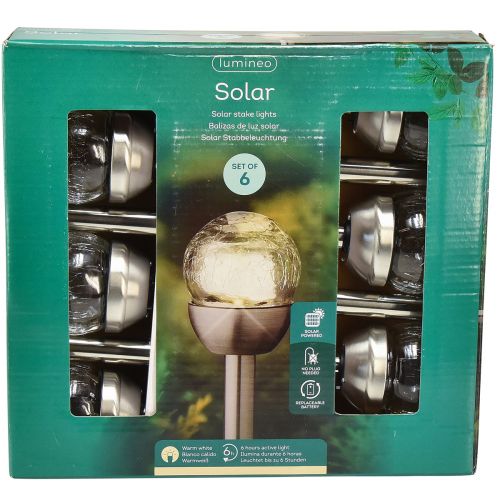 Floristik24 Palo da giardino solare luci solari balcone Ø6cm H36cm 6 pz