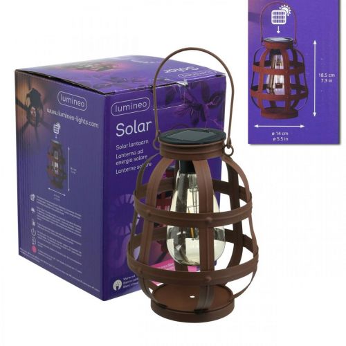 Floristik24 Lampada solare, luce da giardino, lanterna decorativa bianco caldo Ø14,5cm H19cm