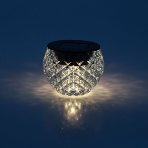Floristik24 Lampada solare da balcone lampada da tavolo in vetro solare Ø7,5 cm H6 cm