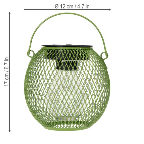 Prodotto Lanterna solare a LED rotonda, perfetta per giardino o patio, illuminazione d'atmosfera, 12 cm