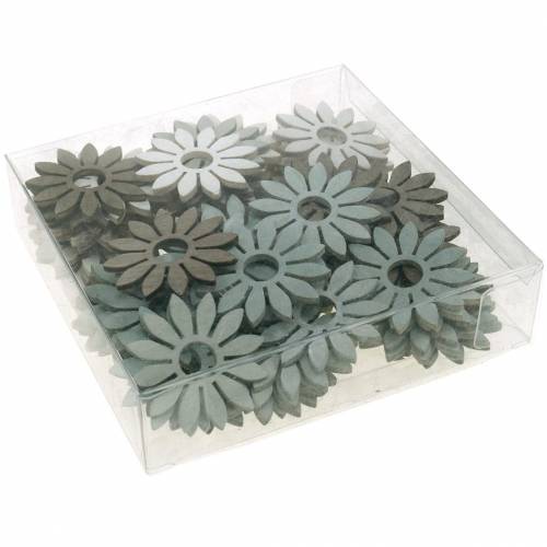 Floristik24 Fiori estivi decorazione in legno fiori marrone, grigio chiaro, decorazione sparsa bianca 72 pezzi