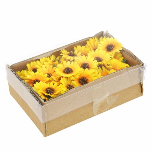 Floristik24 Teste di girasole decorative sparse giallo Ø3,3cm 100p