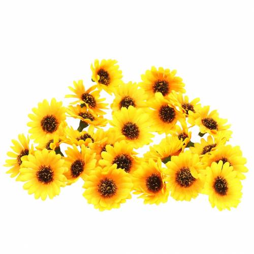 Floristik24 Teste di girasole decorative sparse giallo Ø3,3cm 100p