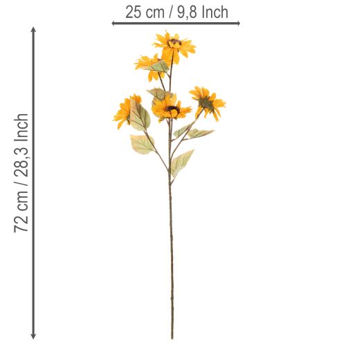 Girasole artificiale, decorazione realistica, 72 cm, 2 pezzi | Floristik24.it