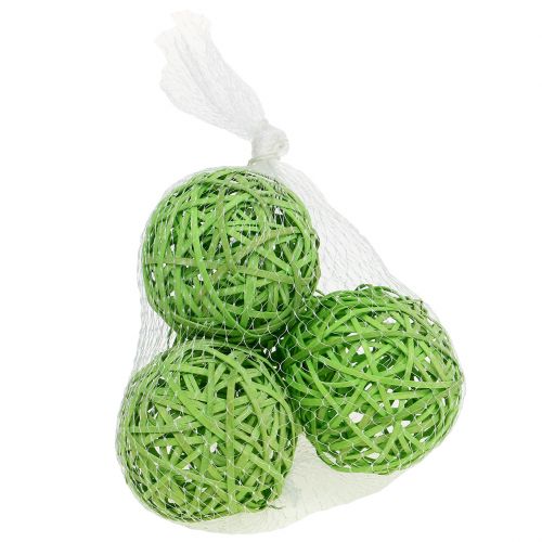 Floristik24 Chip ball verde chiaro Ø8cm 4 pz