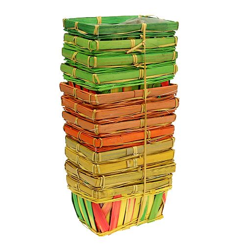 Floristik24 Cestino span quadrato multicolore 15cm 12pz