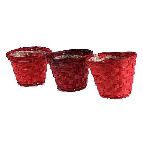 Floristik24 Cestino trucioli rosso scuro e rosso chiaro Ø12cm 10 pezzi