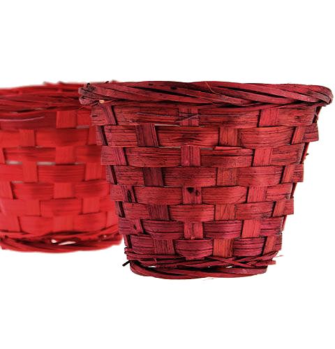 Floristik24 Cestino trucioli rosso scuro e rosso chiaro Ø12cm 10 pezzi