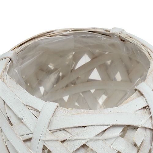 Floristik24 Cestino per trucioli tondo bianco Ø15cm