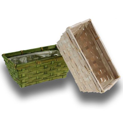 Set truciolare quadrato verde / bianco 10 pezzi | Floristik24.it
