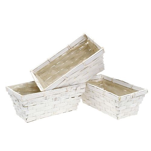 Set cestini porta patatine quadrati sbiancati 20 cm x 11 cm 8 pezzi