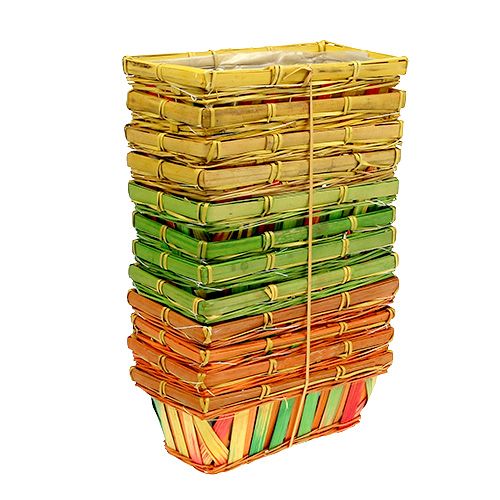 Prodotto Set di cestini per patatine quadrati multicolore 20 cm x 11 cm 12 pezzi