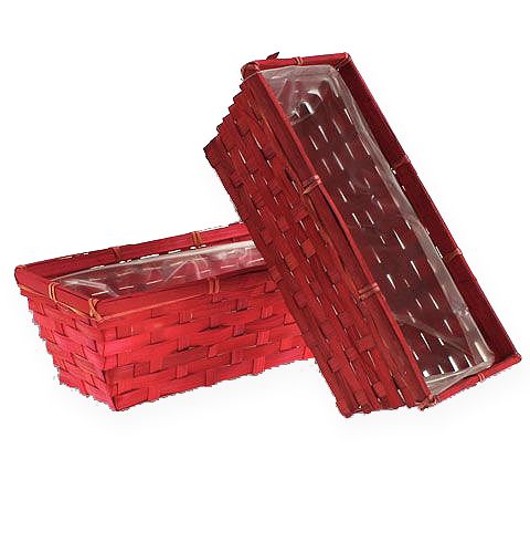 Floristik24 Set di gettoniera quadrata rossa 25x12x9cm 10 pezzi